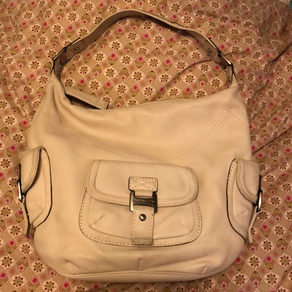 Micheal kors off white leather hand bag